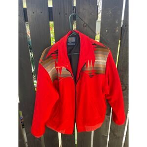 Vintage Pendleton Southwestern Bomber Jacket - XL Red